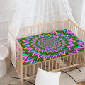 Psychedelic Radiant Optical Illusion Baby Crib Sheet