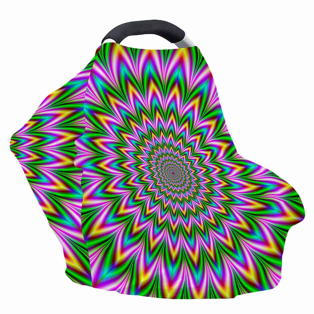Psychedelic Radiant Optical Illusion Baby Seat Cover