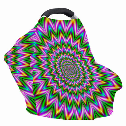 Psychedelic Radiant Optical Illusion Baby Seat Cover