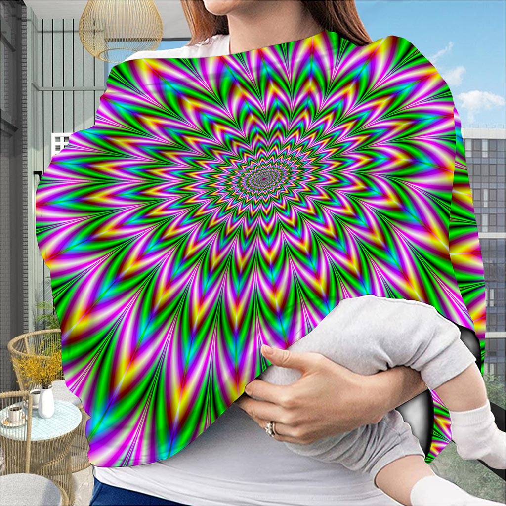 Psychedelic Radiant Optical Illusion Baby Seat Cover