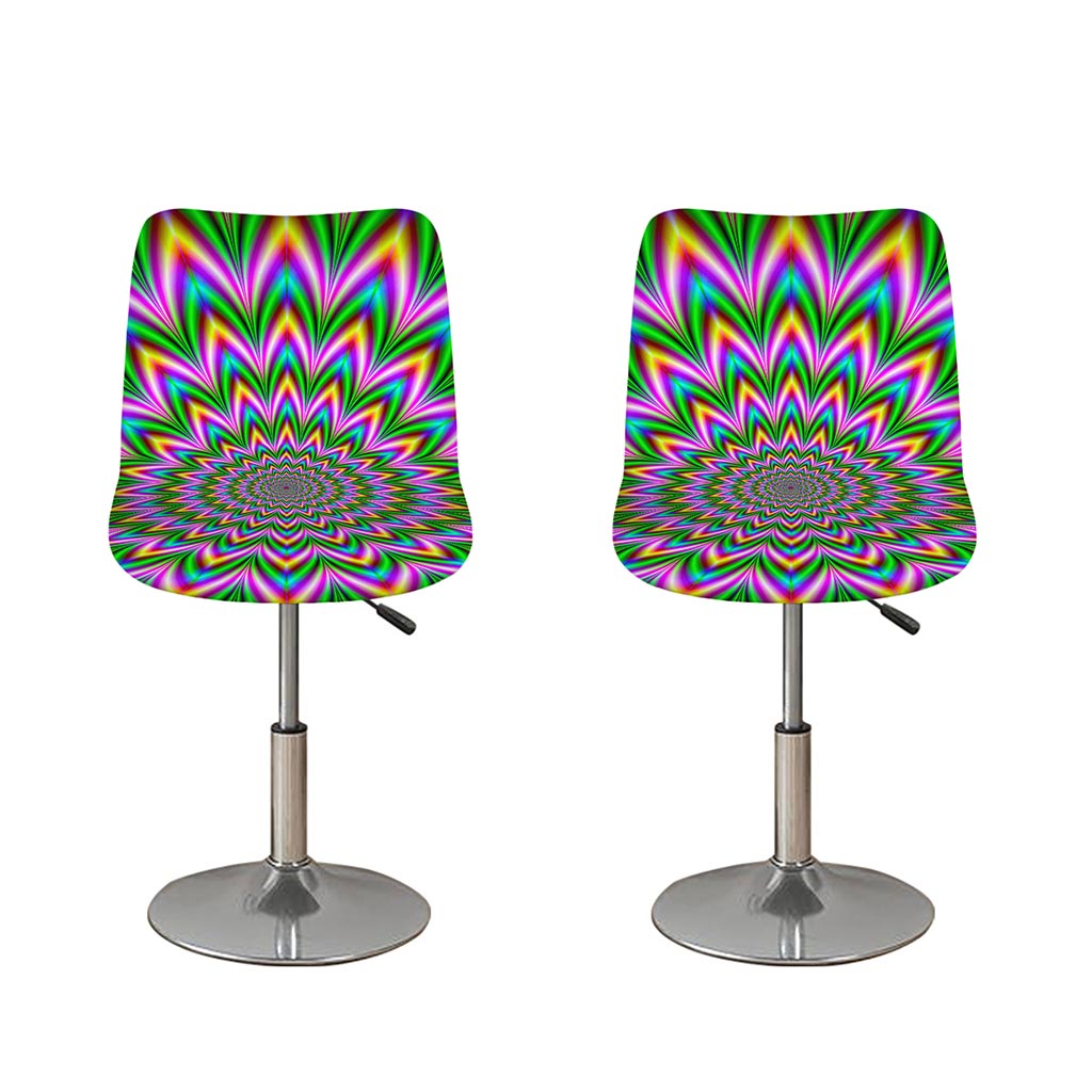 Psychedelic Radiant Optical Illusion Bar Stool Covers