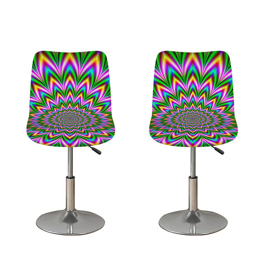 Psychedelic Radiant Optical Illusion Bar Stool Covers
