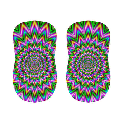 Psychedelic Radiant Optical Illusion Bar Stool Covers