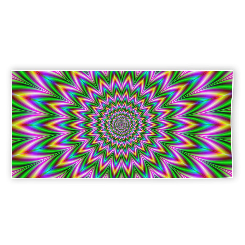 Psychedelic Radiant Optical Illusion Beach Towel