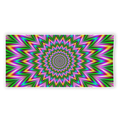 Psychedelic Radiant Optical Illusion Beach Towel