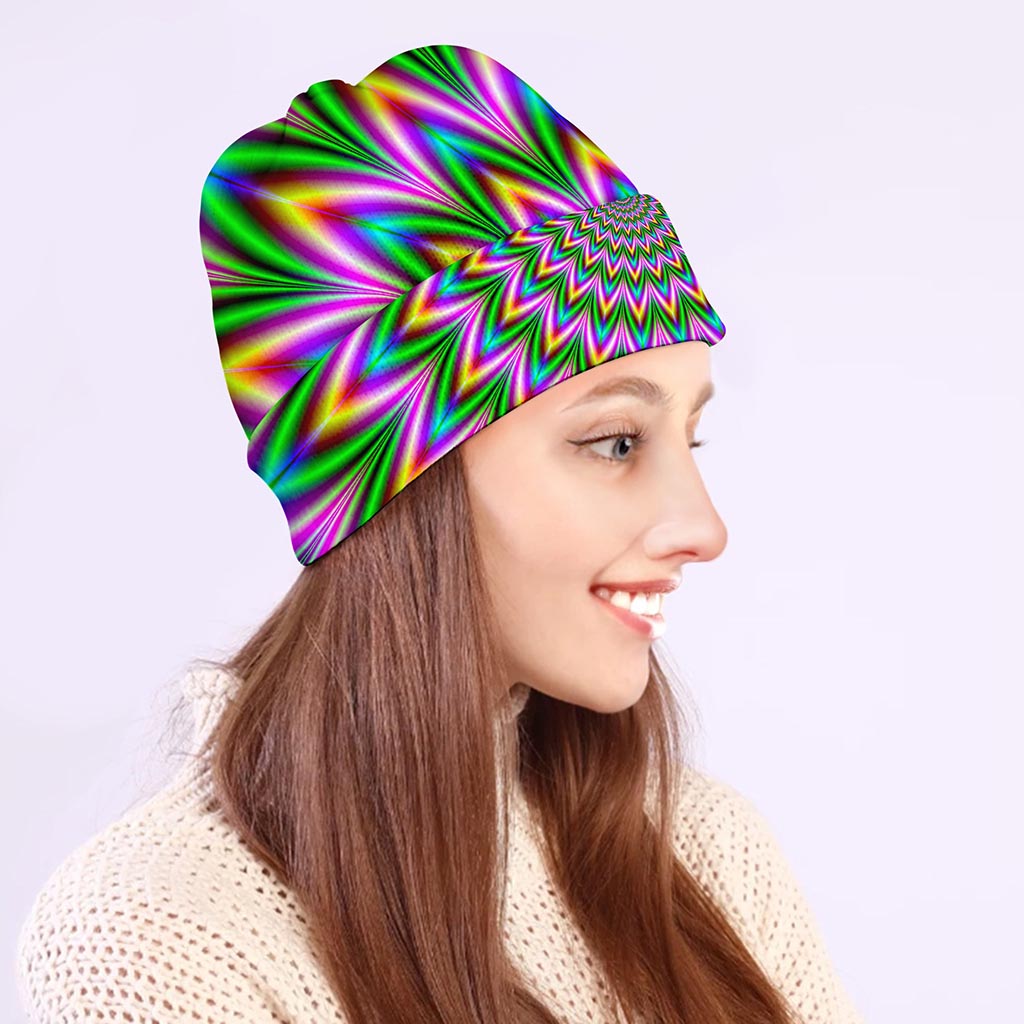 Psychedelic Radiant Optical Illusion Beanie