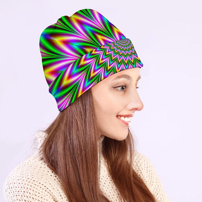 Psychedelic Radiant Optical Illusion Beanie