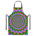 Psychedelic Radiant Optical Illusion Bib Apron With Pocket