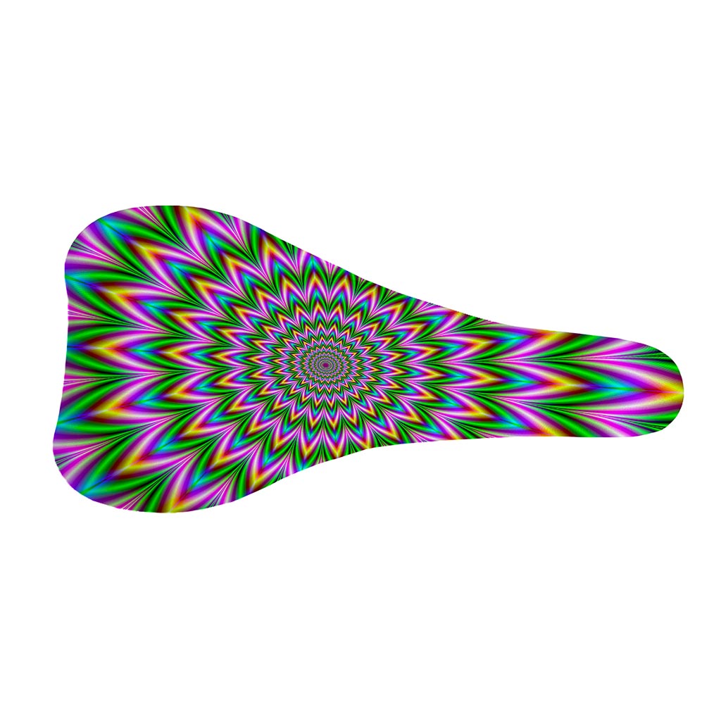 Psychedelic Radiant Optical Illusion Bicycle Seat Cover