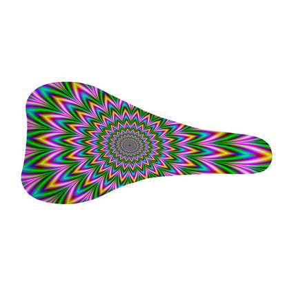 Psychedelic Radiant Optical Illusion Bicycle Seat Cover