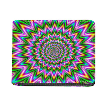 Psychedelic Radiant Optical Illusion Bifold Wallet