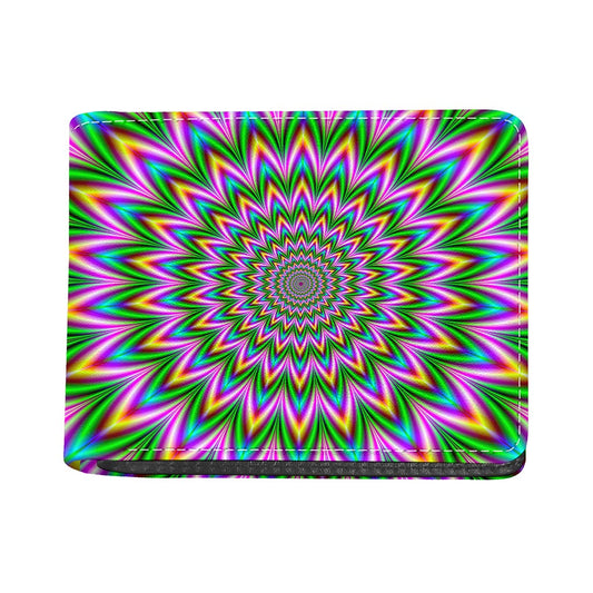 Psychedelic Radiant Optical Illusion Bifold Wallet
