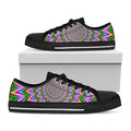 Psychedelic Radiant Optical Illusion Black Low Top Sneakers