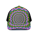 Psychedelic Radiant Optical Illusion Black Mesh Trucker Hat