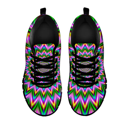 Psychedelic Radiant Optical Illusion Black Running Shoes