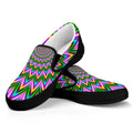 Psychedelic Radiant Optical Illusion Black Slip On Sneakers