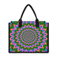 Psychedelic Radiant Optical Illusion Canvas Tote Bag