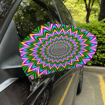 Psychedelic Radiant Optical Illusion Car Side Mirror Covers