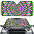 Psychedelic Radiant Optical Illusion Car Windshield Sun Shade
