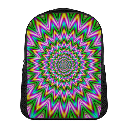 Psychedelic Radiant Optical Illusion Casual Backpack