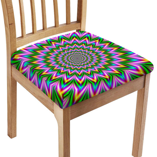 Psychedelic Radiant Optical Illusion Chair Cushion Cover