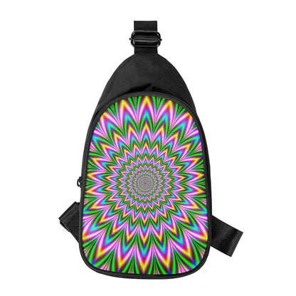 Psychedelic Radiant Optical Illusion Chest Bag
