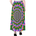 Psychedelic Radiant Optical Illusion Chiffon Maxi Skirt