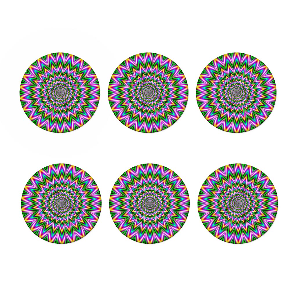 Psychedelic Radiant Optical Illusion Coaster Set