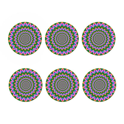 Psychedelic Radiant Optical Illusion Coaster Set