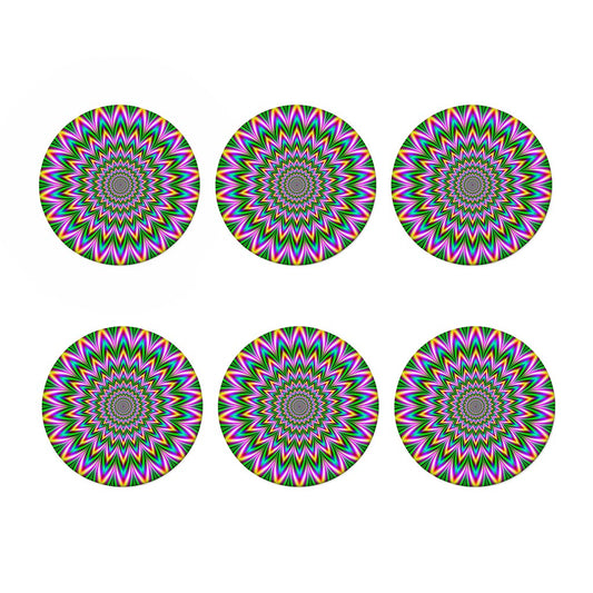 Psychedelic Radiant Optical Illusion Coaster Set