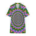 Psychedelic Radiant Optical Illusion Cotton Hawaiian Shirt