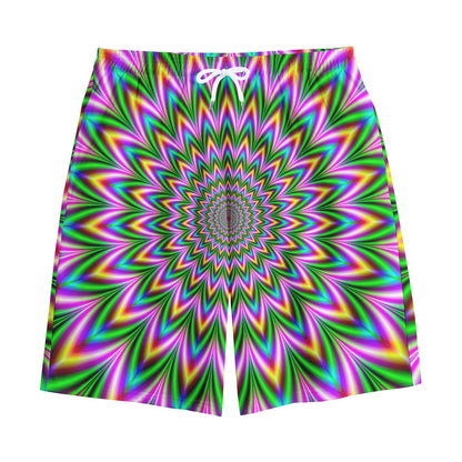 Psychedelic Radiant Optical Illusion Cotton Shorts