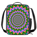 Psychedelic Radiant Optical Illusion Crossbody Lunch Bag