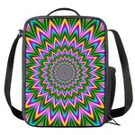 Psychedelic Radiant Optical Illusion Crossbody Lunch Bag