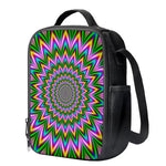 Psychedelic Radiant Optical Illusion Crossbody Lunch Bag