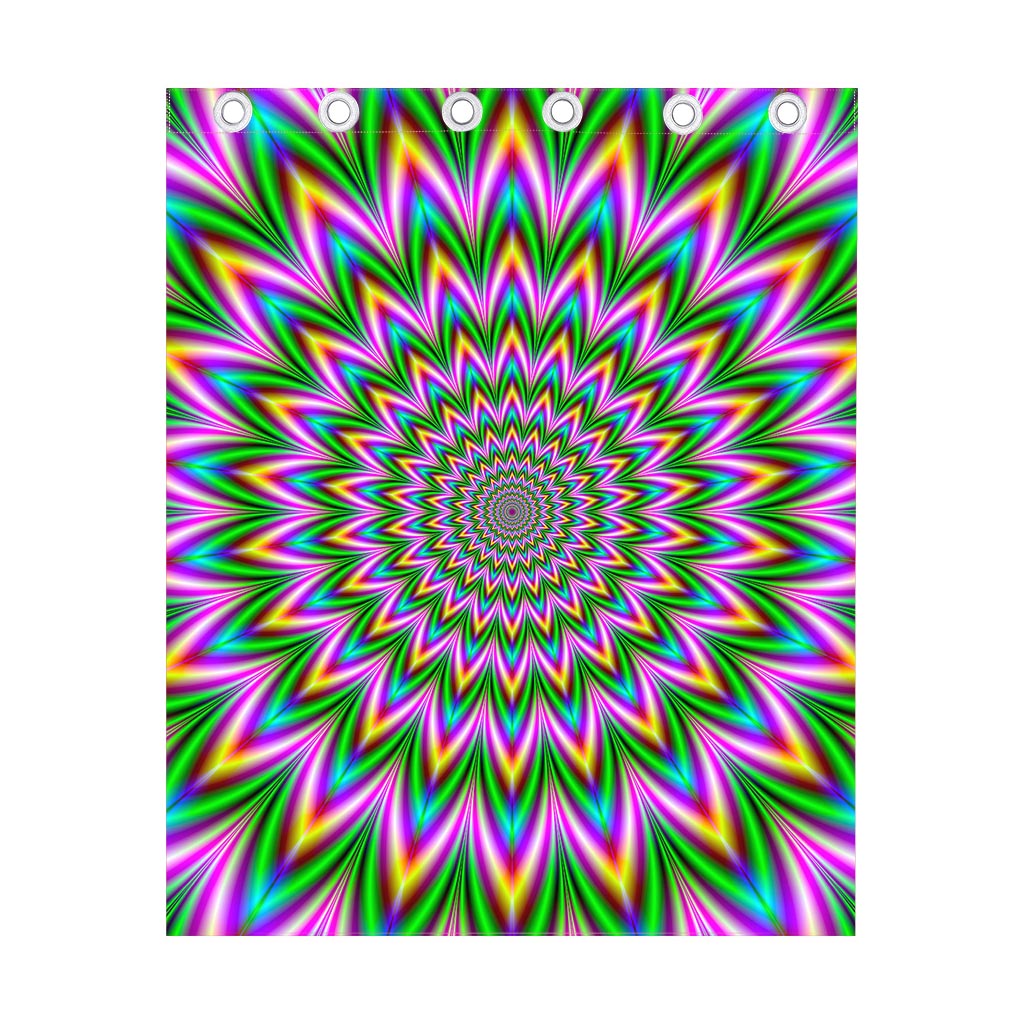 Psychedelic Radiant Optical Illusion Curtain