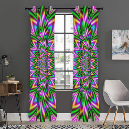 Psychedelic Radiant Optical Illusion Curtain