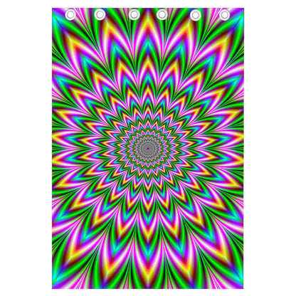 Psychedelic Radiant Optical Illusion Curtain