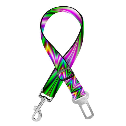 Psychedelic Radiant Optical Illusion Dog Seat Belt