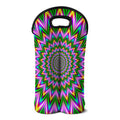 Psychedelic Radiant Optical Illusion Double Neoprene Wine Tote