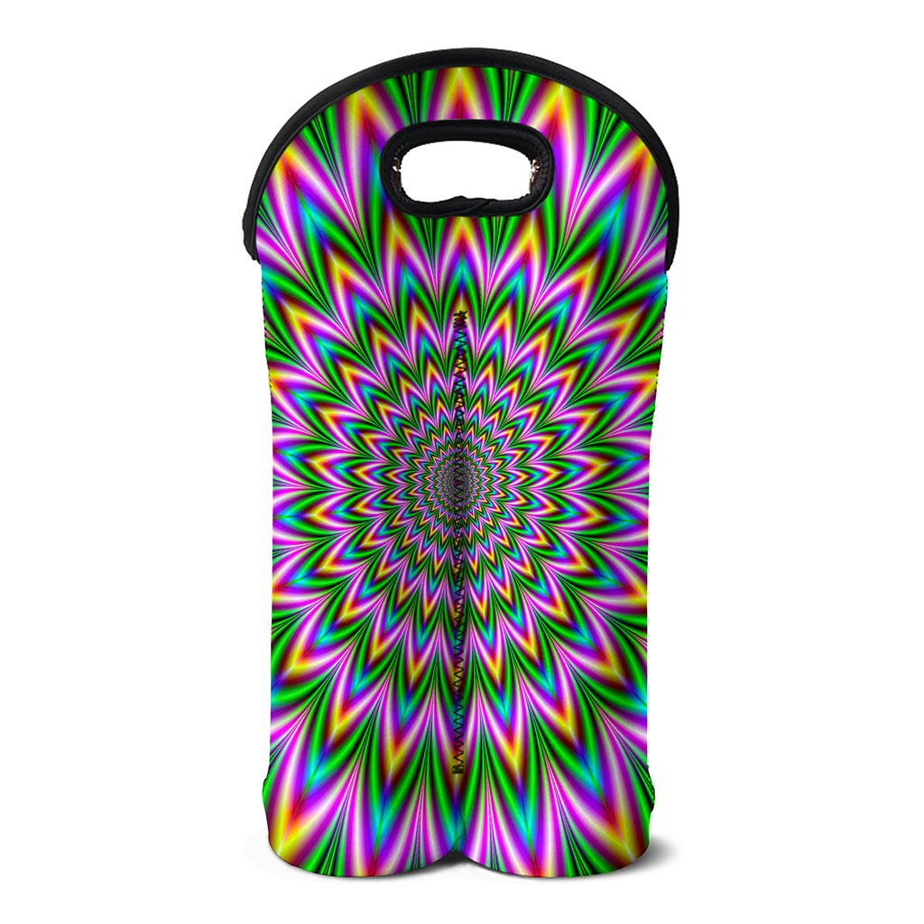 Psychedelic Radiant Optical Illusion Double Neoprene Wine Tote