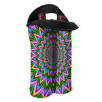 Psychedelic Radiant Optical Illusion Double Neoprene Wine Tote