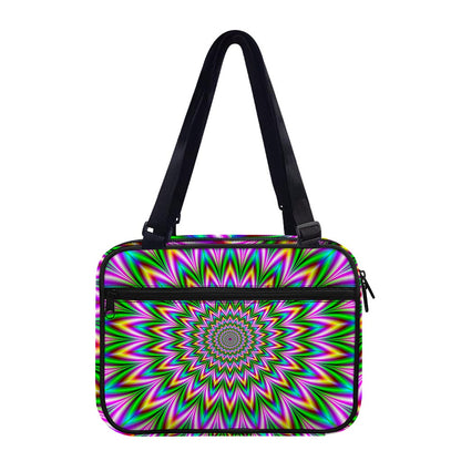 Psychedelic Radiant Optical Illusion Double Strap Bible Bag