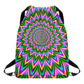 Psychedelic Radiant Optical Illusion Drawstring Backpack