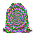 Psychedelic Radiant Optical Illusion Drawstring Bag