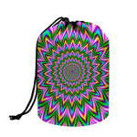 Psychedelic Radiant Optical Illusion Drawstring Makeup Bag