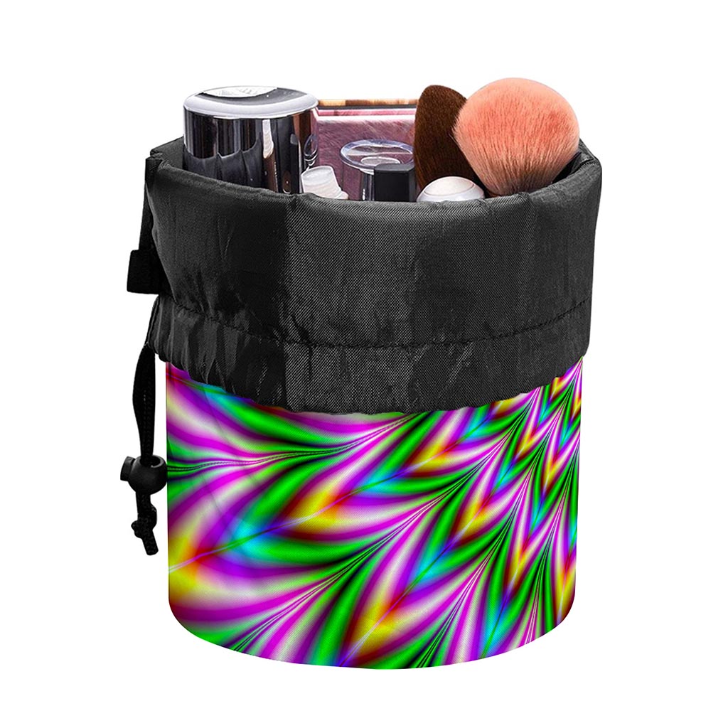 Psychedelic Radiant Optical Illusion Drawstring Makeup Bag