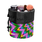 Psychedelic Radiant Optical Illusion Drawstring Makeup Bag