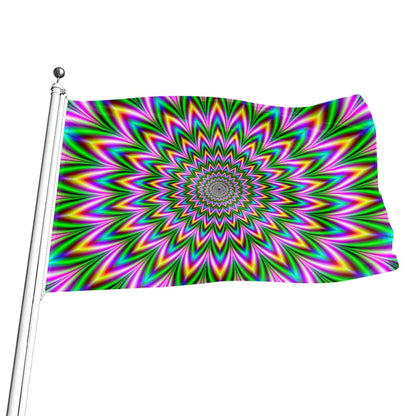 Psychedelic Radiant Optical Illusion Flag