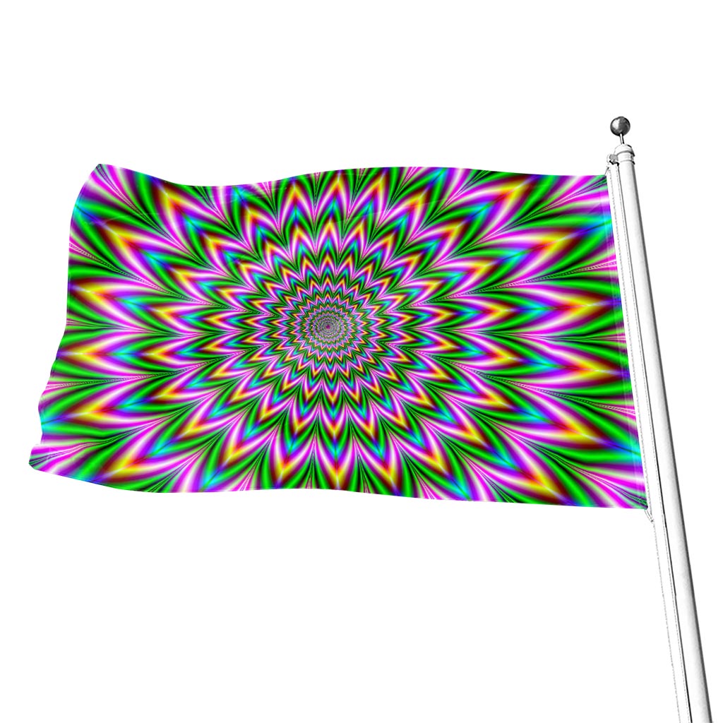 Psychedelic Radiant Optical Illusion Flag